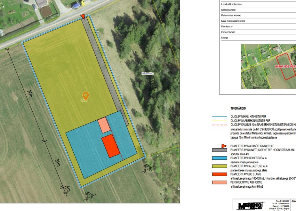 Asendiplaani eskiisi väljavõte. Eskiisi autor Taavi Tuisk, Mereno Ehitus OÜ.